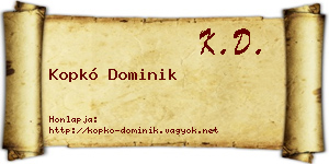 Kopkó Dominik névjegykártya