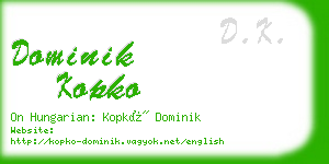 dominik kopko business card